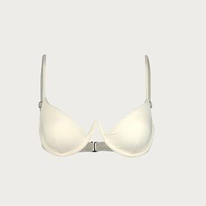 Same Los Angeles V Underwire Bra Swim Top in Faux Suede Cream